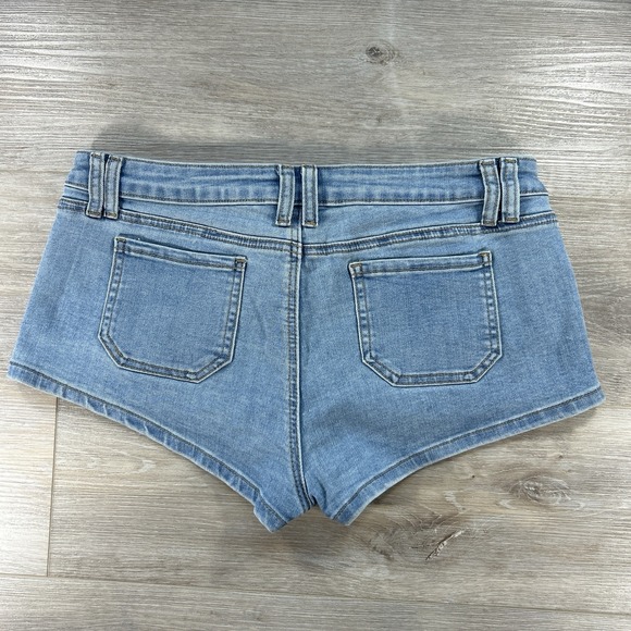 Edikted Size Large Cargo Denim Micro Shorts Booty Shorts Cotton Blend - Picture 6 of 15